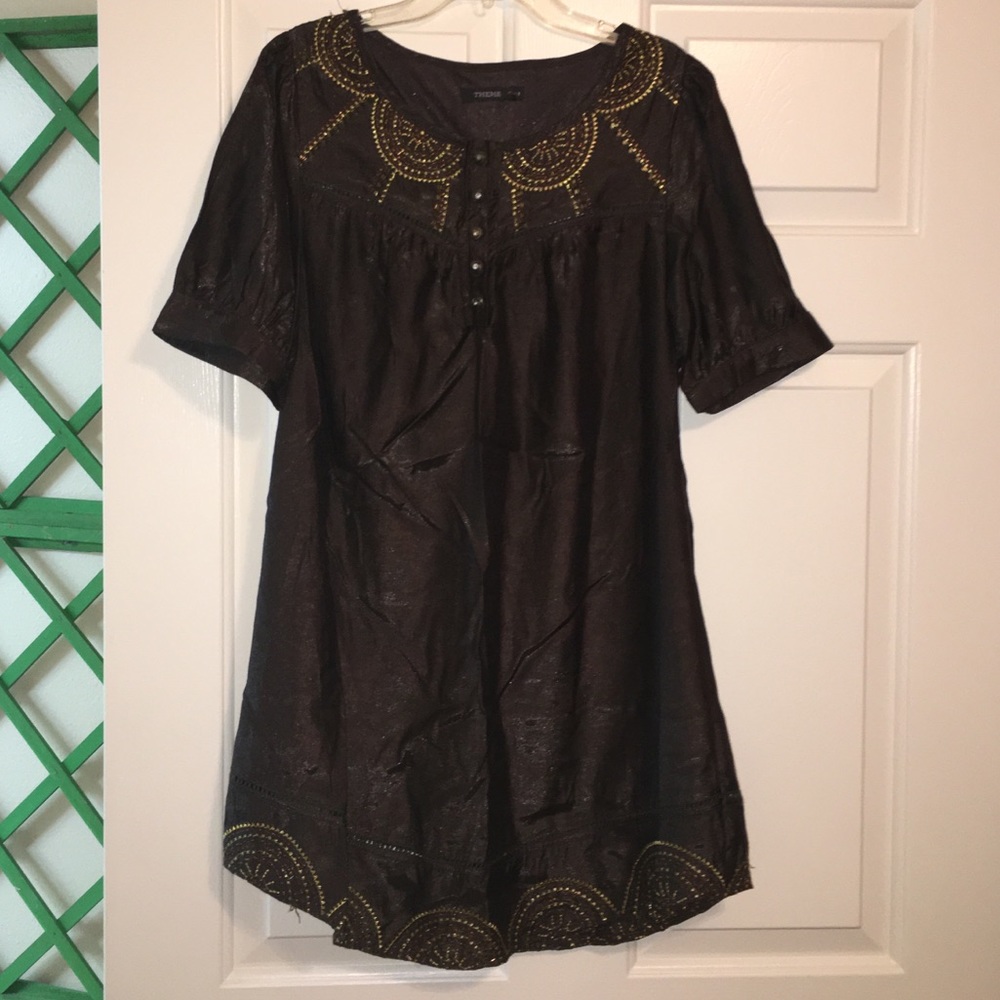 Shimmery brown babydoll dress